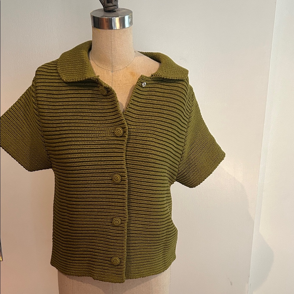 Zara Khaki Knit Cardigan